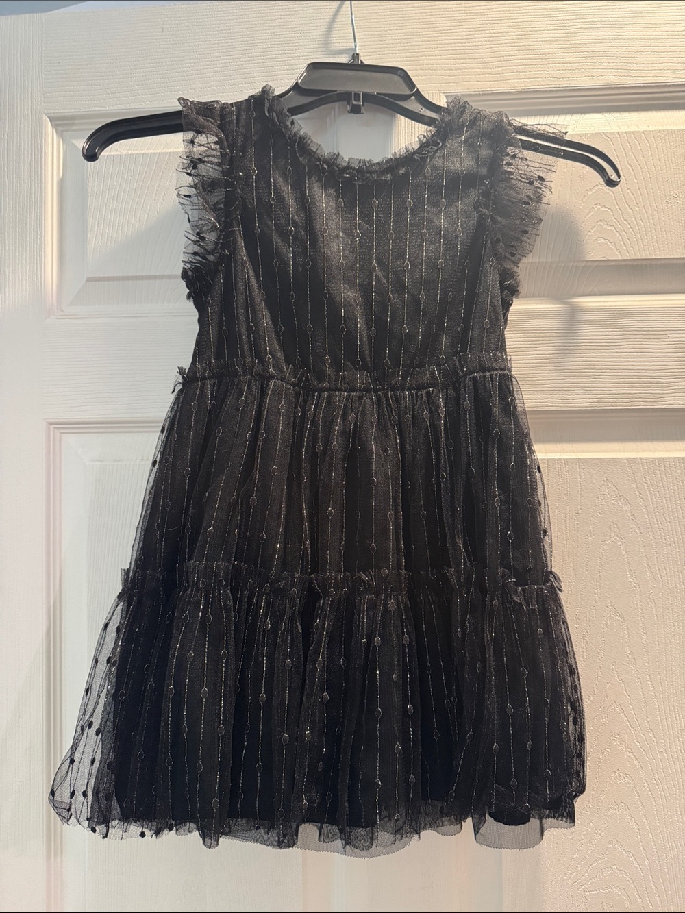 Cat & Jack Black Glitter Tulle Tiered Dress